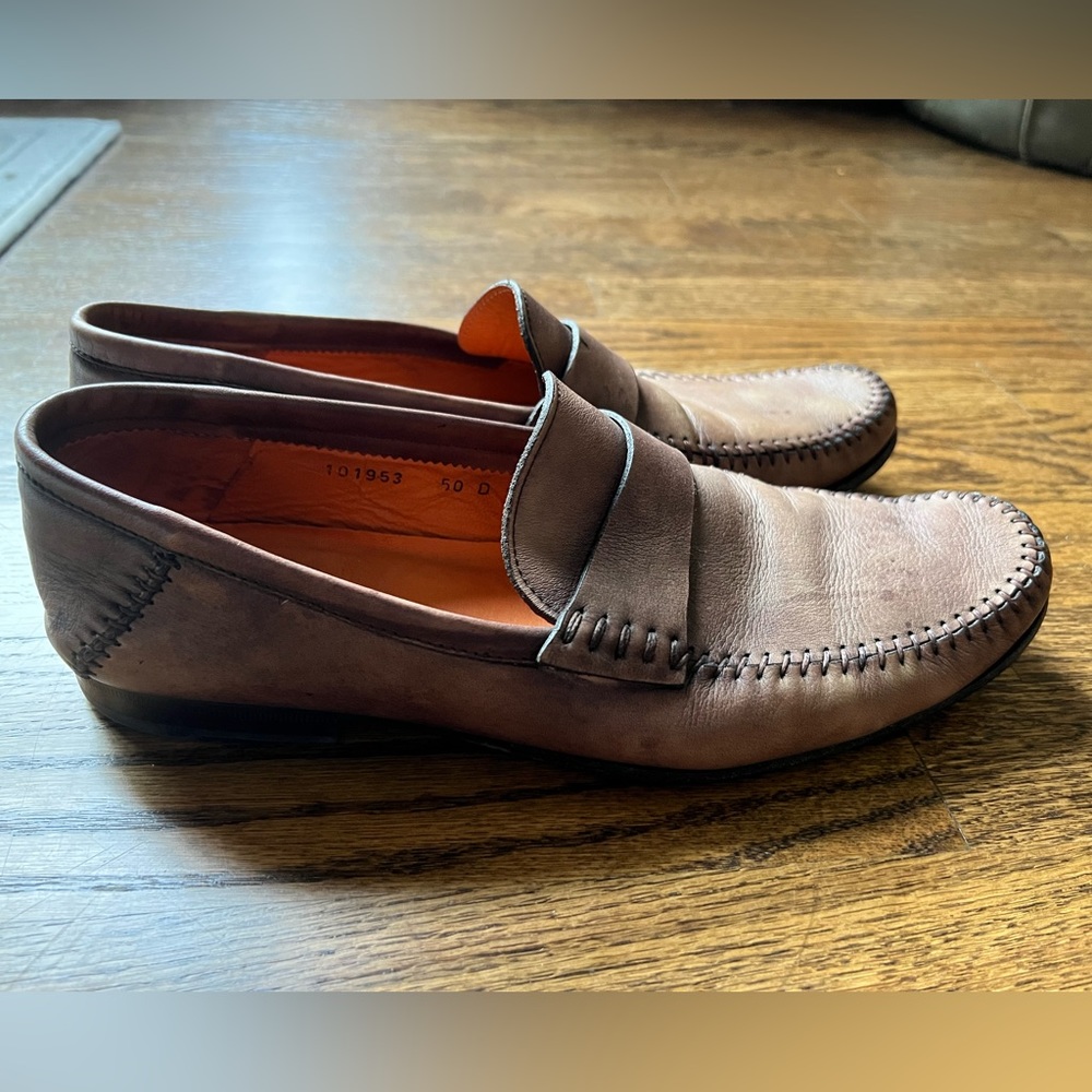 Santoni men’s brown shoes Size 10